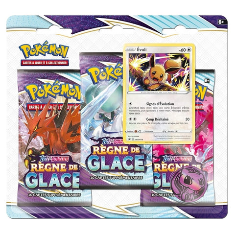 Pokémon - Pack 3 Boosters - Règne de Glace EB06 - Evoli - Français