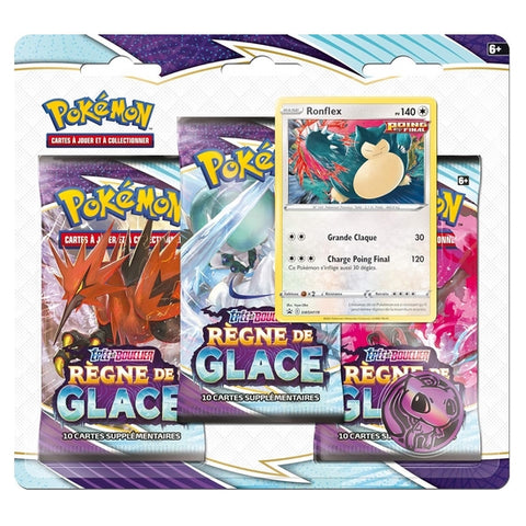 Copie de Pokémon - Pack 3 Boosters - Règne de Glace EB06 - Ronflex - Français