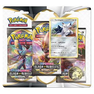 Pokémon - Epée et Bouclier - Pack 3 boosters EB02 - Clash des Rebelles : Duralugon - Français