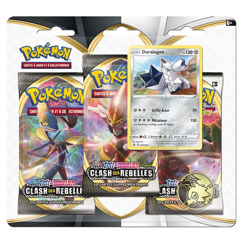 Pokémon - Epée et Bouclier - Pack 3 boosters EB02 - Clash des Rebelles : Duralugon - Français