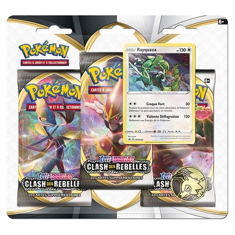 Pokémon - Epée et Bouclier - Pack 3 boosters EB02 - Clash des Rebelles : Rayquaza- Français